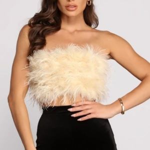 SO EXTRA FEATHERED TUBE TOP